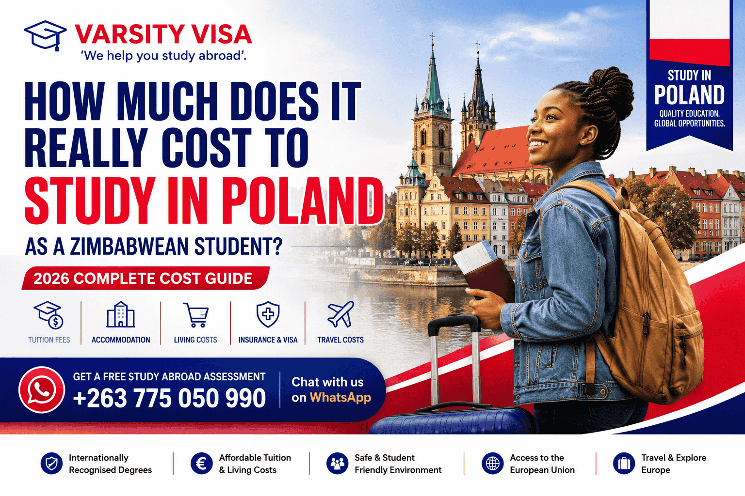 How much does it really cost to study in Poland as a Zimbabwean student in 2026