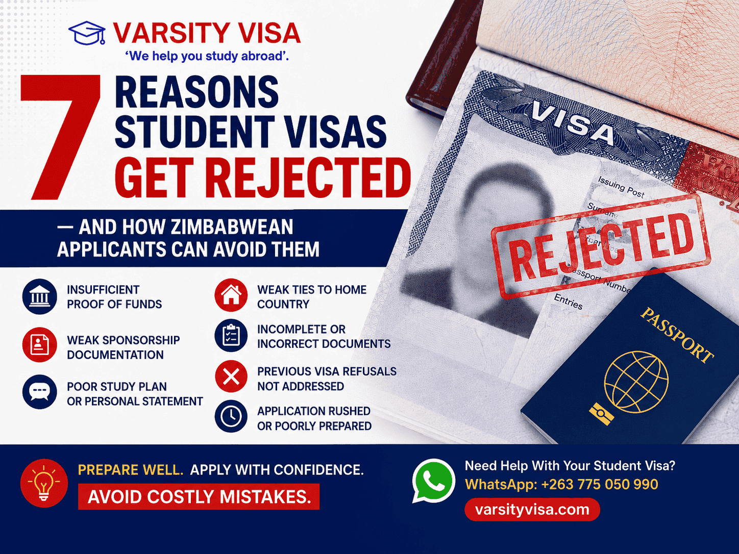 7 reasons student visas get rejected and how Zimbabwean applicants can avoid them