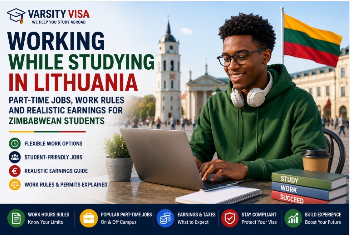 Working while studying in Lithuania with part-time jobs, work rules and realistic earnings for Zimbabwean students